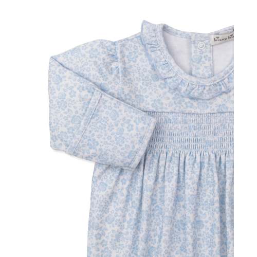 Country Gardens Blue Smocked Footie
