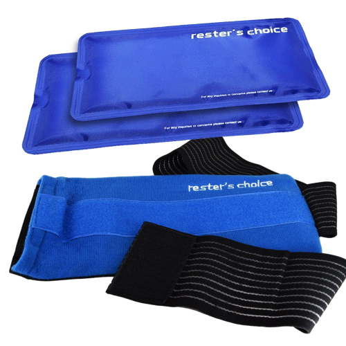 Gel Cold & Hot Packs (2-Piece Set) 5x10 in with Adjustable Wrap. Reusable Warm or Ice Packs for Injuries, Hip, Shoulder, Knee, Back Pain – Hot & Cold Compress for Swelling, Bruises, Surgery