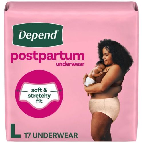 Depend Postpartum Women Incontinence Convenience Underwears - Maximum Absorbency - Large -17ct