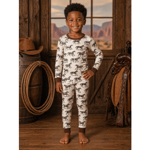 3T Long Sleeve 2-Piece Set, Wild Mustang