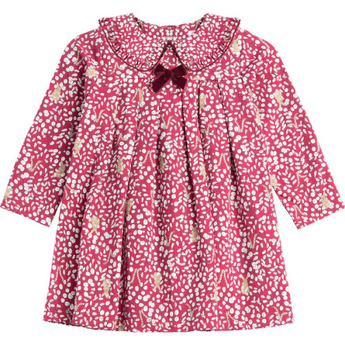 Little Woodland Bunny Pretty Collar Dress, Berry - Trotters London | Maisonette