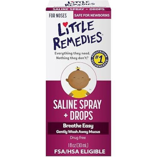Little Remedies Sterile Baby Saline Nasal Spray and Drops, 1 Fl Oz