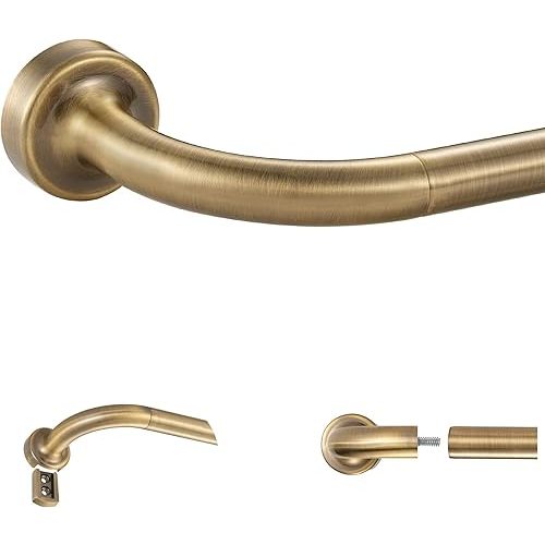 Antique Bronze Disc Curtain Rods, 28-48 Inches