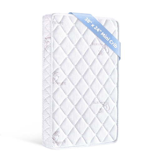 Premium Dual Sided Mini Crib Mattress, 38x24x4 in, Firm Support and Comfort Foam, Hypoallergenic, Noiseless and Odorless，Fits Mini and Portable Cribs