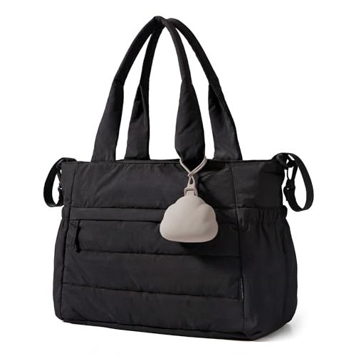 BAGSMART Diaper Bag Tote, Hospital Bag for Labor Delivery, Puffy Maternity Travel Diaper Tote, Baby Bag with Pacifier Case