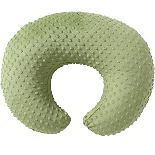 Nursing Pillow Cover Breastfeeding Pillow Cases Plush Dot Slipcover (Sage)