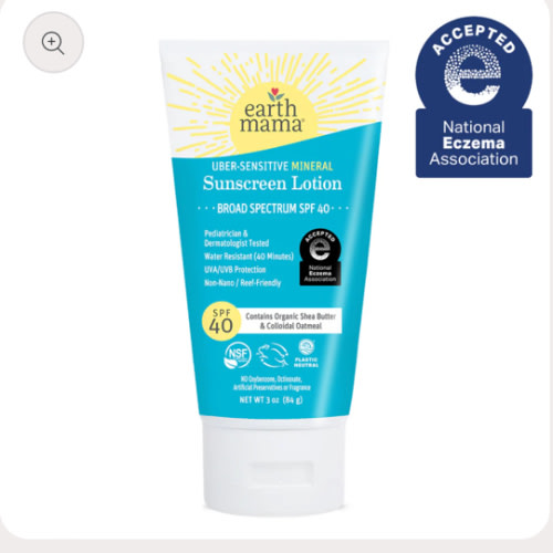 Uber-Sensitive Eczema Safe Mineral Sunscreen | Earth Mama
