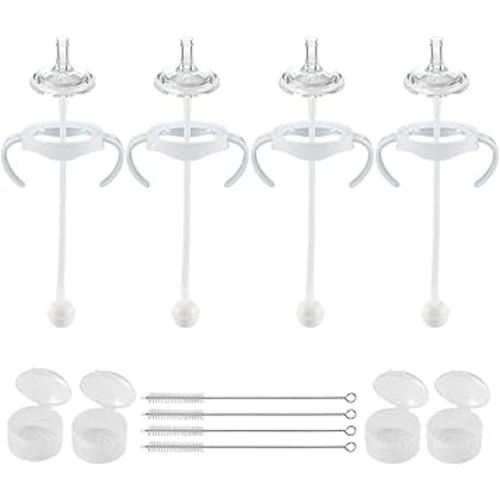 Straw Cup Conversion Kit for Philips Avent Natural Baby Bottles,Weighted Straw Sippy Cup Transition Kit with Soft Nipple and Handles for Toddler, Pack of 4