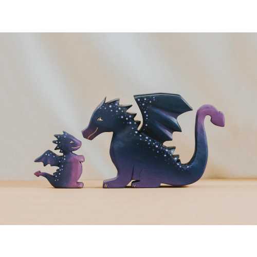 Purple Fantasy Dragon Toy, Hand Painted Mythical Creature, Magical Gift for Children, Waldorf Inspired Play