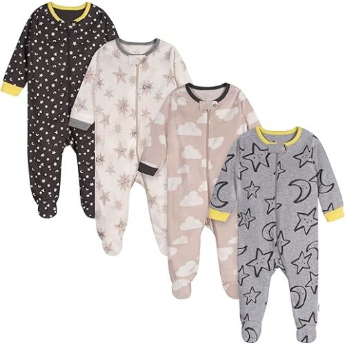 Onesies Brand Unisex Baby 4-pack Sleep 'N Play Footies Multi Pack