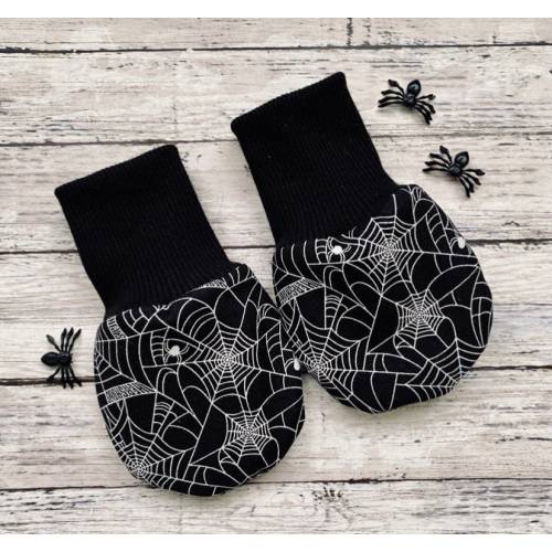 Spooky Spiders Cobwebs Ghouls Baby Mitts