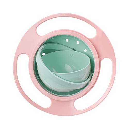 Song Qing Magic Gyro Bowl 360 Degree Rotate Spill-Proof Bowls with Lid Plastic Creative Dishes Practice Feeding Bowls
