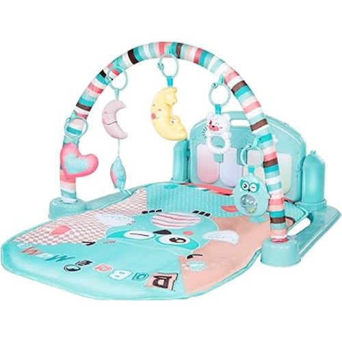 TEMI Baby Gym Toys & Activity Play Mat, Kick and Play Piano Gym Center with Music and Lights, Electronic Learning Toys for Infants, Toddlers, Newborn, Girls and Boys Ages 1 to 36 Months
