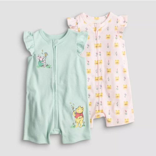 Baby Girl Jumping Beans® Disney's Winnie the Pooh 2-Pack Zip-Up Flutter Sleeve Romper
