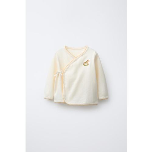 CROSS-STITCH EMBROIDERED HORSE POINTELLE T-SHIRT - Light ecru | ZARA United States