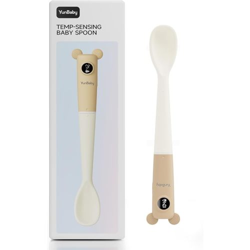Baby Food Spoon with Thermometer – Instant-Read Display for Formula, Puree & Milk | 3-Second Temperature Reading, Soft Silicone Tip