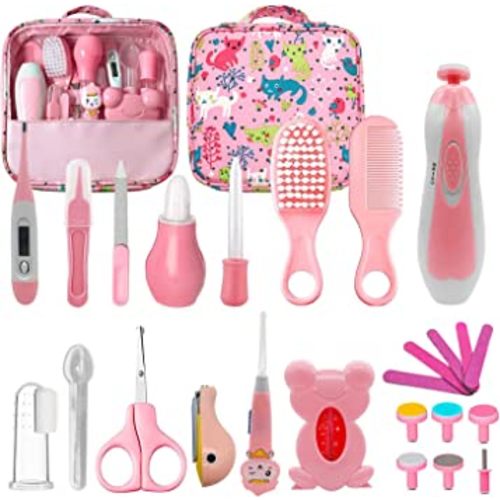 Baby Healthcare and Grooming Kit, 26 in 1 Baby Electric Nail Trimmer Set Newborn Nursery Health Care Set for Newborn Infant Toddlers Baby Boys Girls Kids Haircut Tools