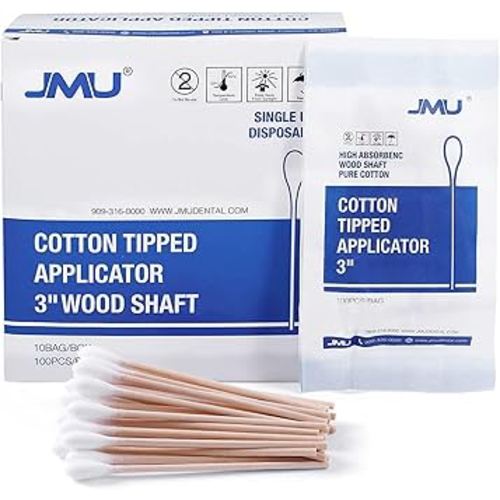 JMU Medical Cotton Swabs, Cotton Swabs with Wooden Sticks, 1000 Count