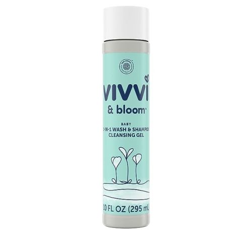 Vivvi & Bloom Gentle 2-in-1 Baby Wash & Shampoo Cleansing Gel, Leaves Sensitive Skin Feeling Healthy & Moisturized, Tear-Free, Formulated Without sulfates, paraben, and Dyes, 10 fl. Oz
