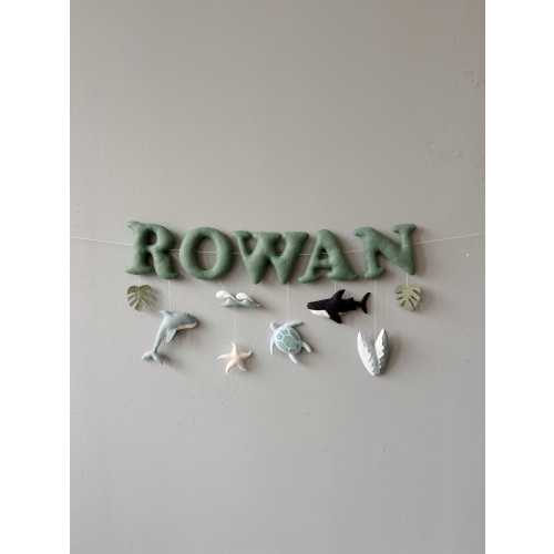 Custom Ocean Nursery Name Banner: Handmade Felt Garland