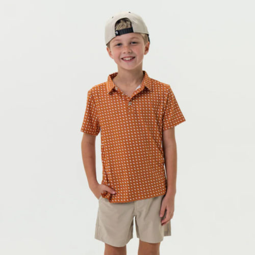 Youth Texas Polo | Orange & White | BURLEBO