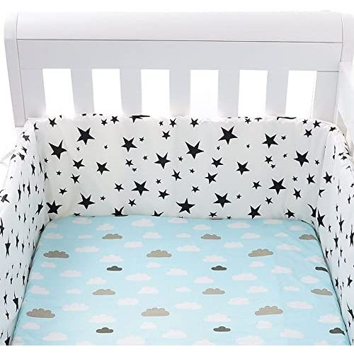 Crib Liner Bumper Pads One Piece, Soft Baby's Bed Protector Pads Anti-Bump Fence Padded for Newborn Toddler Infant, Color F
