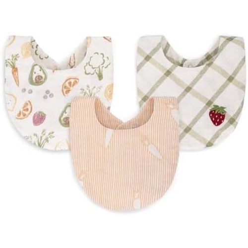 Crane Baby Soft Baby Bib Set, 100% Cotton Muslin Baby Bibs, Soft and Absorbent Drool Bib For Babies