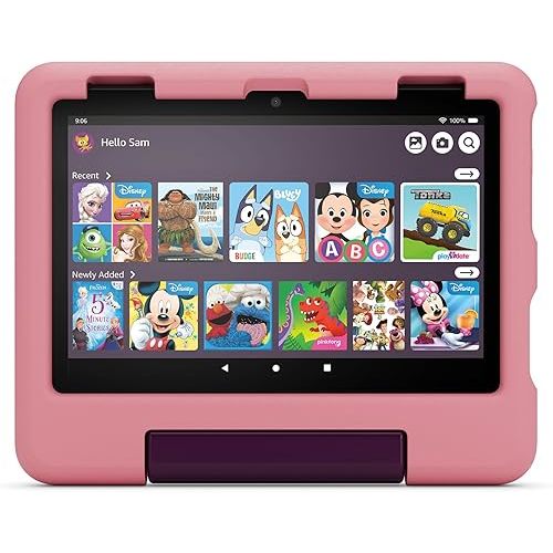 Amazon Kid-Proof Case for Fire HD 8 tablet (Only compatible with 12th generation tablet), Disney Princess