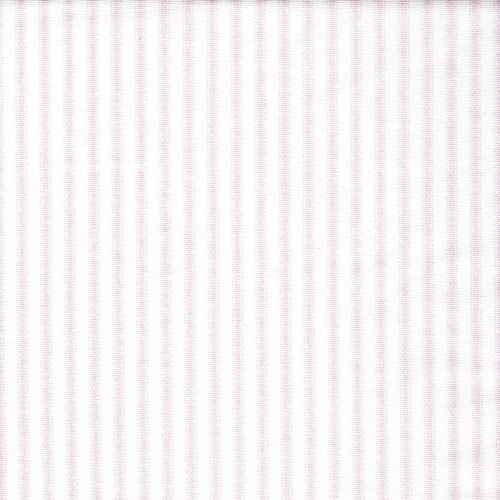 Tailored Crib Skirt in Classic Bella Pale Pink Ticking Stripe