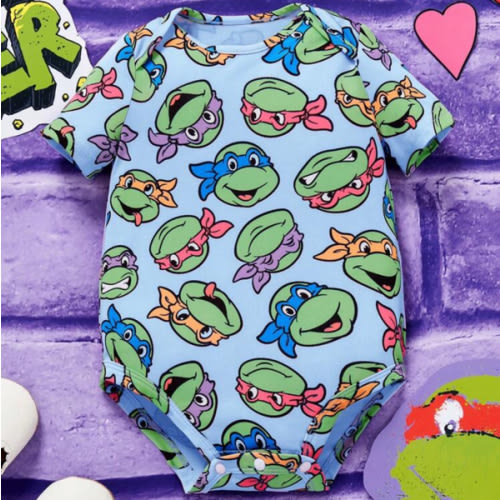 TEENAGE MUTANT NINJA TURTLES | SHEIN Baby Girl Casual All-Over Printed Short Sleeve Bodysuit For Summer