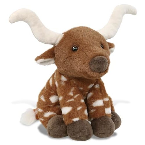 DolliBu Floppy Longhorn Super Soft Stuffed Animal, Cute Realistic Stuffed Animals for Girls, Boys, Adults Animal Gifts, Kids Zoo Farm Nursery Decor for Newborn, Cuddly Soft Baby Plush Toys - 10 Inches