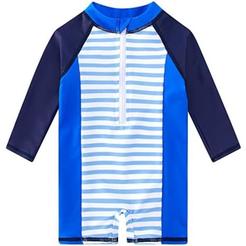 uideazone Baby Toddler Boys Zipper Rash Guard Swimsuit UPF 50+ One Piece Beach Swimwear Bathing Suits 3-36 Months