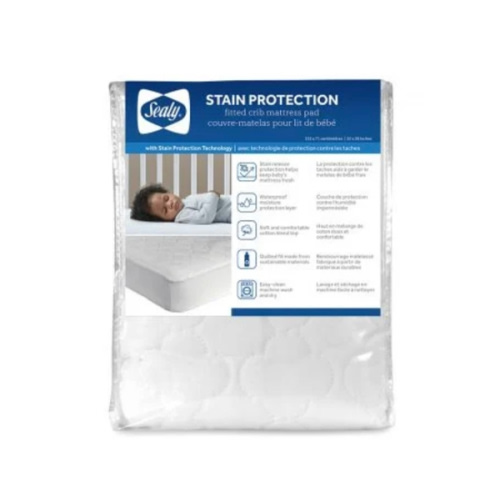 Sealy Stain Protection Waterproof Crib Mattress Pad | Sealy Baby