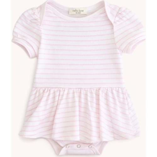 Puff Sleeve Onesie in Pink Heart Stripe - Nella June | Maisonette