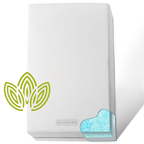 Organic Cotton Dual-Sided Crib Mattress | 2-Stage Premium Memory Foam CertiPUR-US Hypoallergenic Baby Mattress, Firm Support for Infant, Cooling Gel for Toddler, Waterproof Washable Cover, 52x27.5x5.5