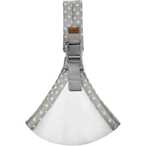 Marrlly Baby Sling Carrier Newborn to Toddler Adjustable One-Shoulder Design with Hip Seat Support, Labor-Saving Baby Wraps Carrier 10-30 lbs(Mesh,Star)