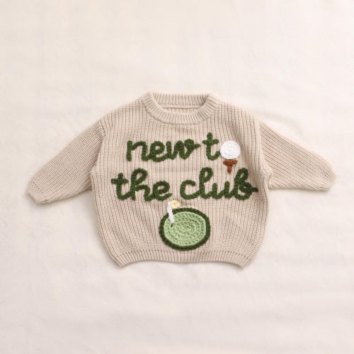 Embroidered New to the Club Baby Golf Sweater, Little Golfer Sweater, Baby Announcement, Football Sweater, Sports Team Sweater