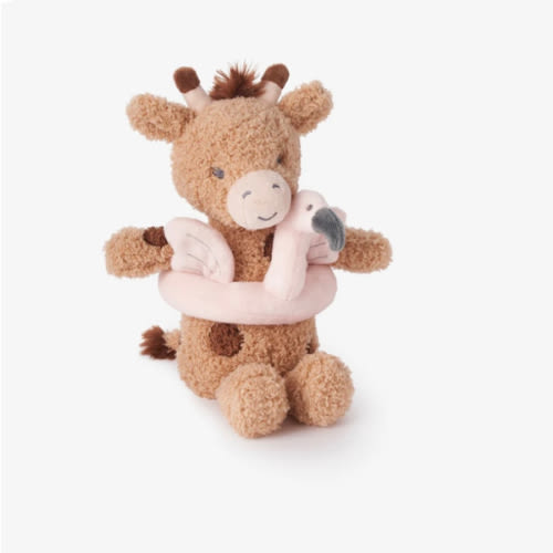 Giraffe Plush Toy with Flamingo Floaty Rattle – Elegant Baby