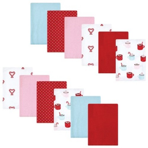 Luvable Friends Hudson Baby Flannel Burp Cloths 12pk, Warm Cocoa