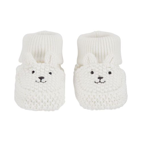 Bear Baby Booties - Ivory - NB