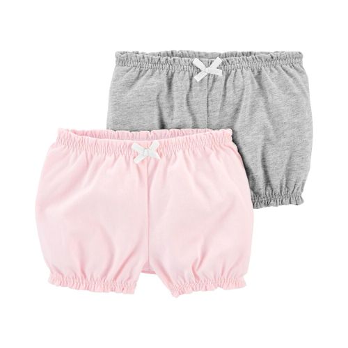 2-Pack Pull-On Bubble Shorts - Heather/Pink - 6M
