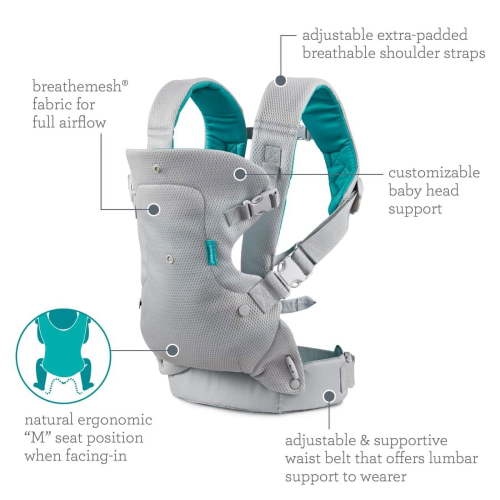 Infantino, Baby Carrier, Flip 4-in-1, 8-32lb, Light & Airy