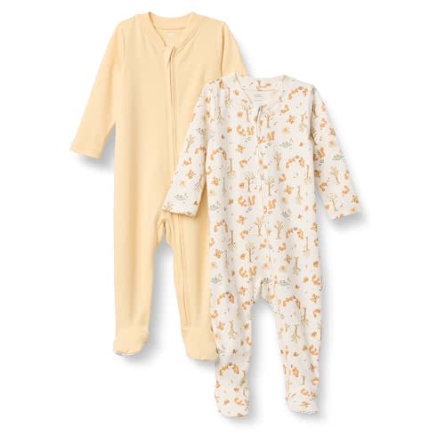Amazon Essentials x Sofia Grainge Unisex Babies' Cotton Footed Sleep and Play Bodysuit, Pack of 2