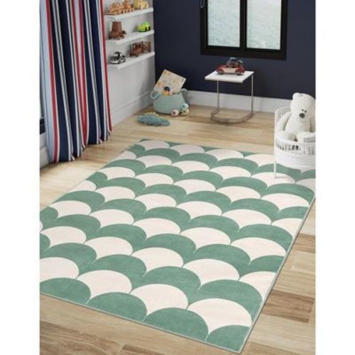 Unique Loom Whimsy Kids Collection Area Rug - Arches (5' 1" x 7' 1" Rectangle Soft Green/Ivory)