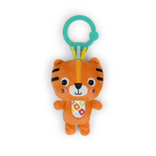 Bright Starts Jingle Joy Reach and Rattle Baby Toy for Stroller Tiger Unisex for Newborn to 3 Years