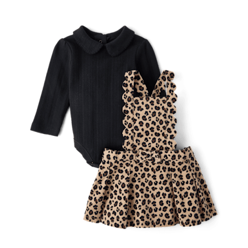 Baby Girls Leopard 2-Piece Outfit Set - The Leopard Edit - Black