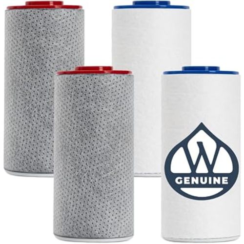 Weddell Duo Shower Filter Twin Pack Replacement Cartridges - NSF Certified Shower Filter, Removes Chlorine, PFAS, & Particulates, Clinically Tested For Healthier Skin & Hair (2+2)