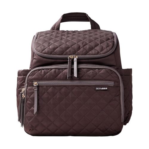 Skip Hop Diaper Bag Backpack: Forma, Multi-Function Baby Travel Bag with Changing Pad & Stroller Attachment, Chocolate