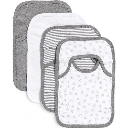 Burt’s Bees Baby Unisex Baby Bibs, Lap-Shoulder Drool Cloths, 100% Organic Cotton with Absorbent Terry Towel Backing Bibs