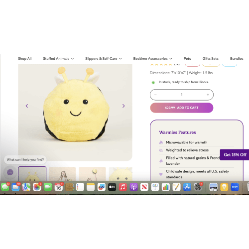 Bee Warmies | Microwavable Bee Warmies Stuffed Animal | Warmies USA